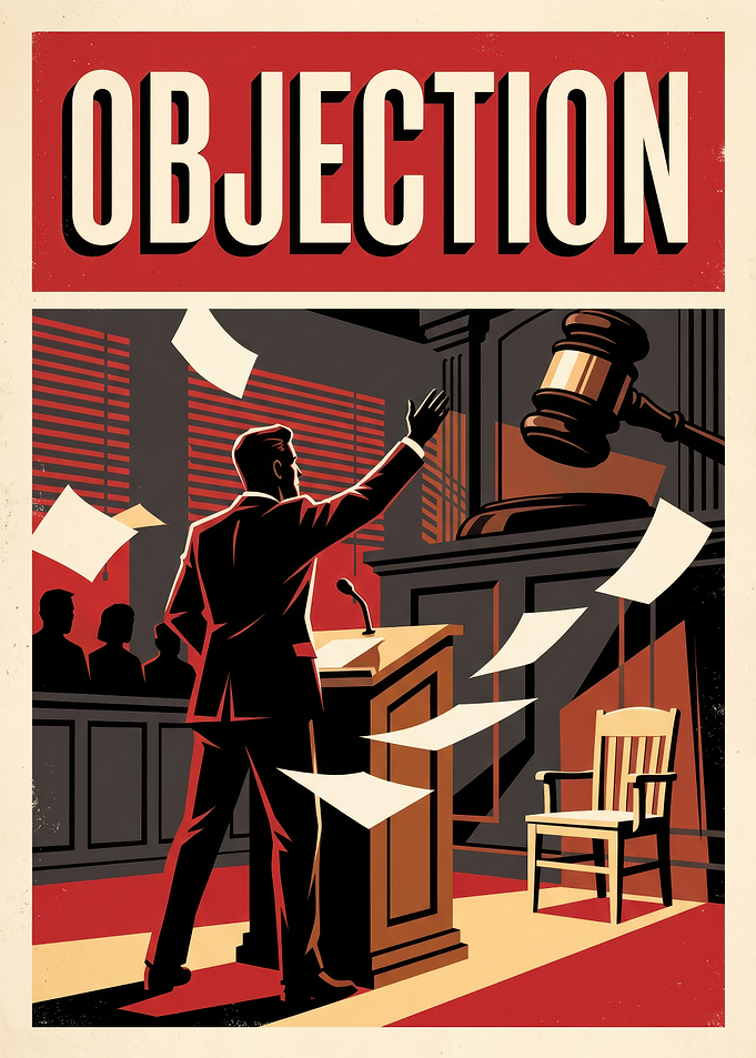 Objection Courtroom Legal Poster