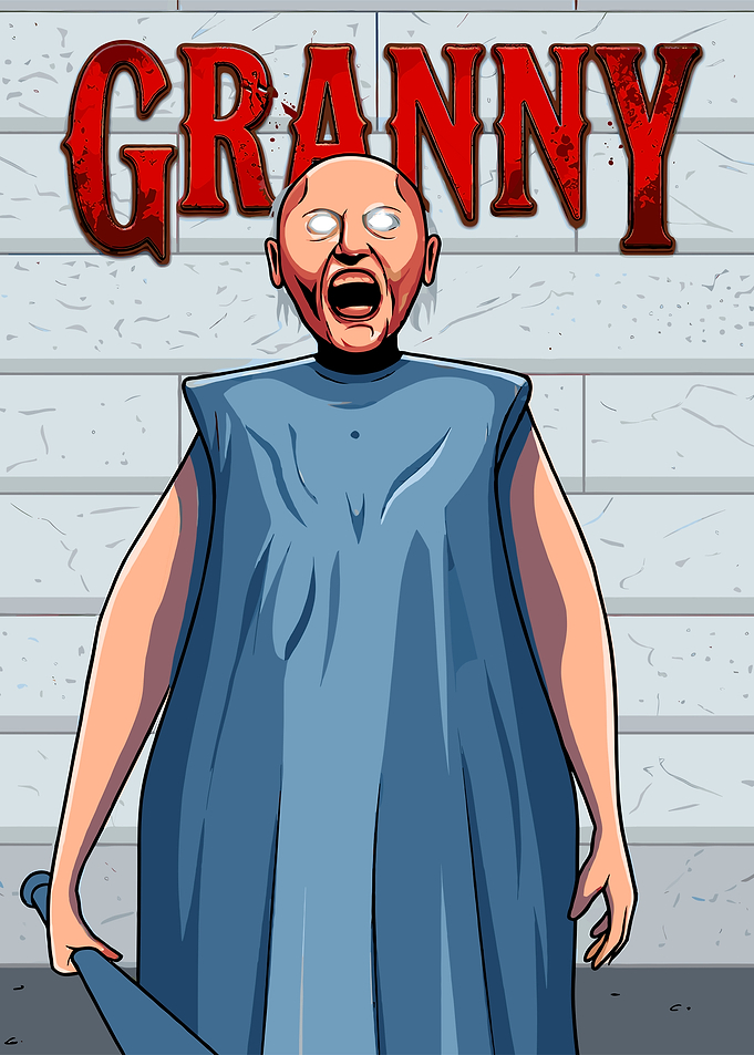 Granny Horror Game Character Illustration