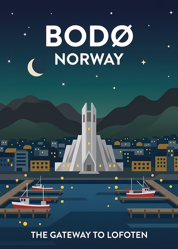 Bodø Norway Travel Poster