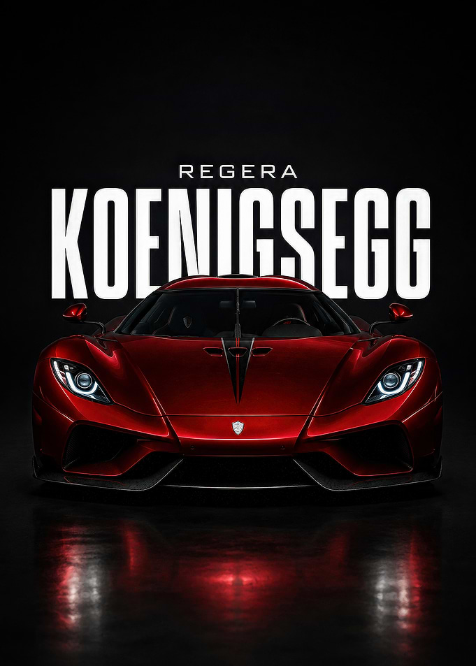 Koenigsegg Regera Red Supercar Poster