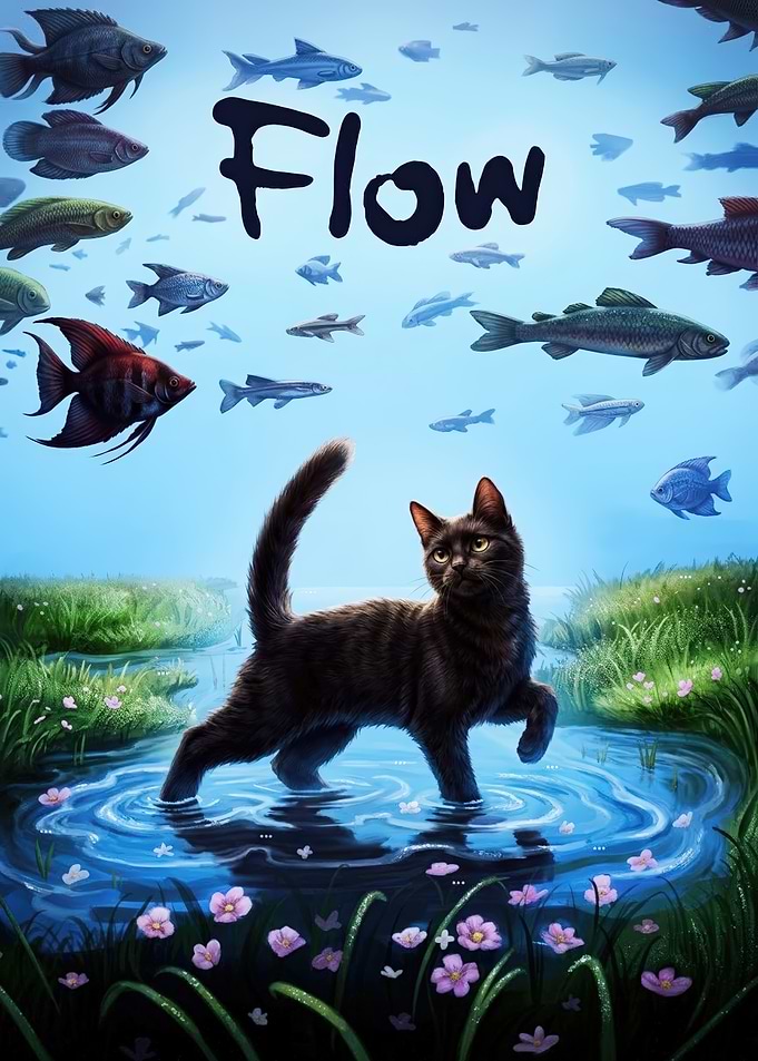 Flow Cat and Fish Poster