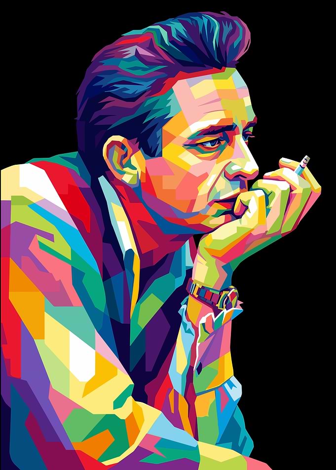Johnny Cash Pop Art Portrait