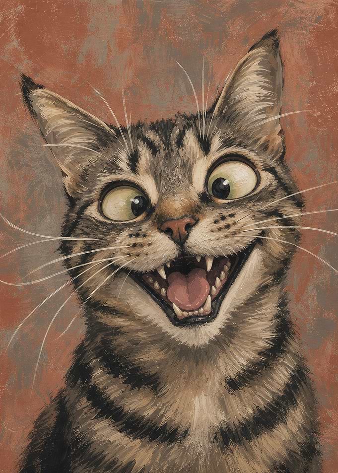 Whimsical Tabby Cat Portrait