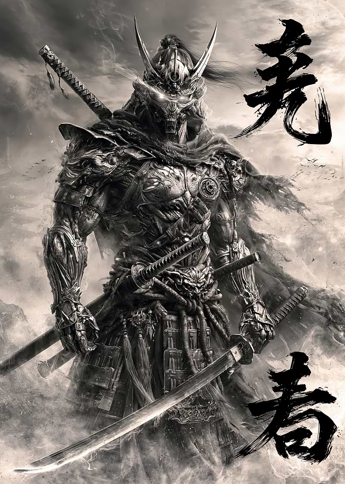 Dark Armored Samurai Warrior