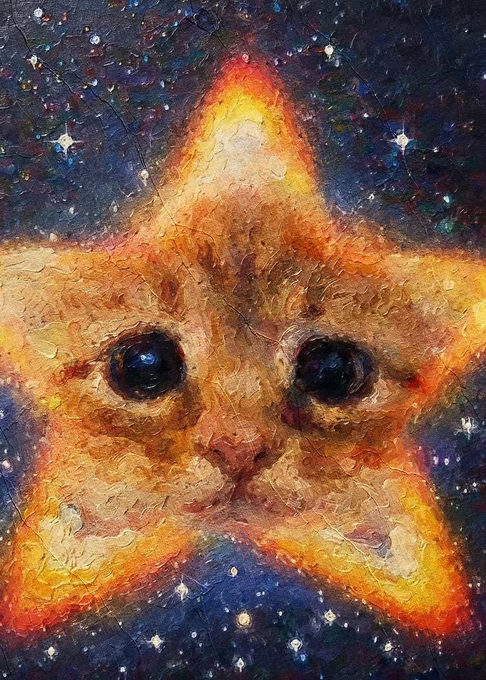Star-Shaped Cat in Deep Space