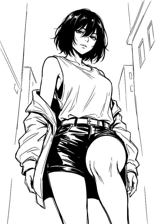 Anime Girl in Urban Setting
