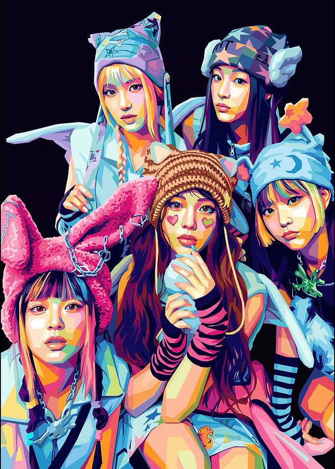 NewJeans Pop Art Portrait