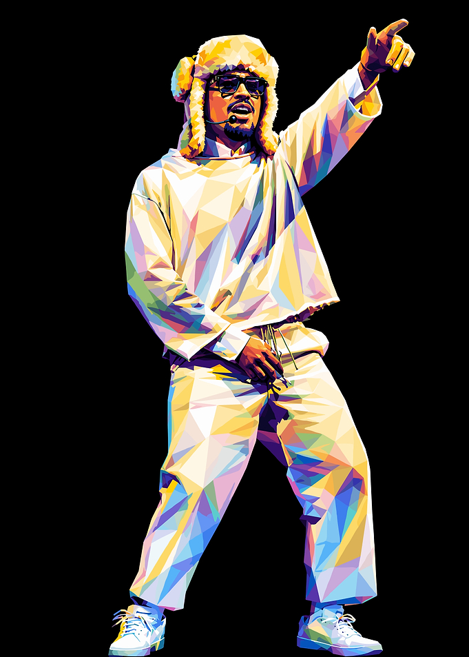 Low Poly Art of Jamiroquai bad bunny