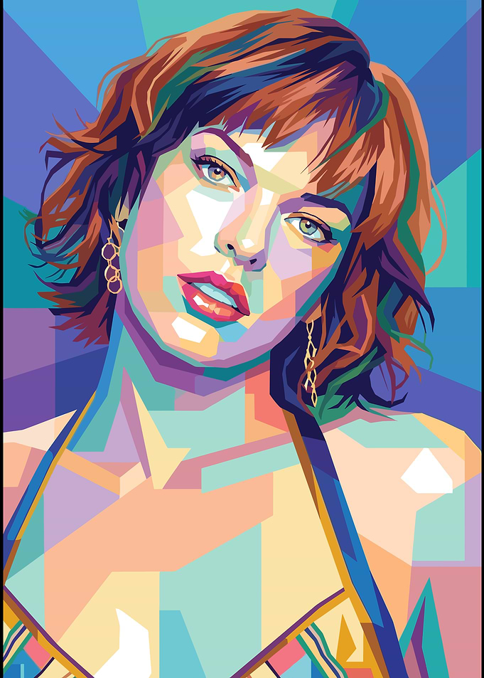 Milla Jovovich WPAP Pop Art Portrait