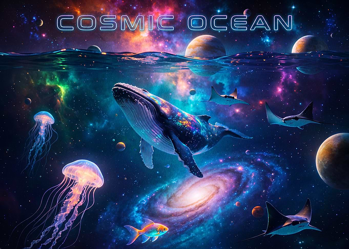 Cosmic Ocean Space Whale Fantasy Art