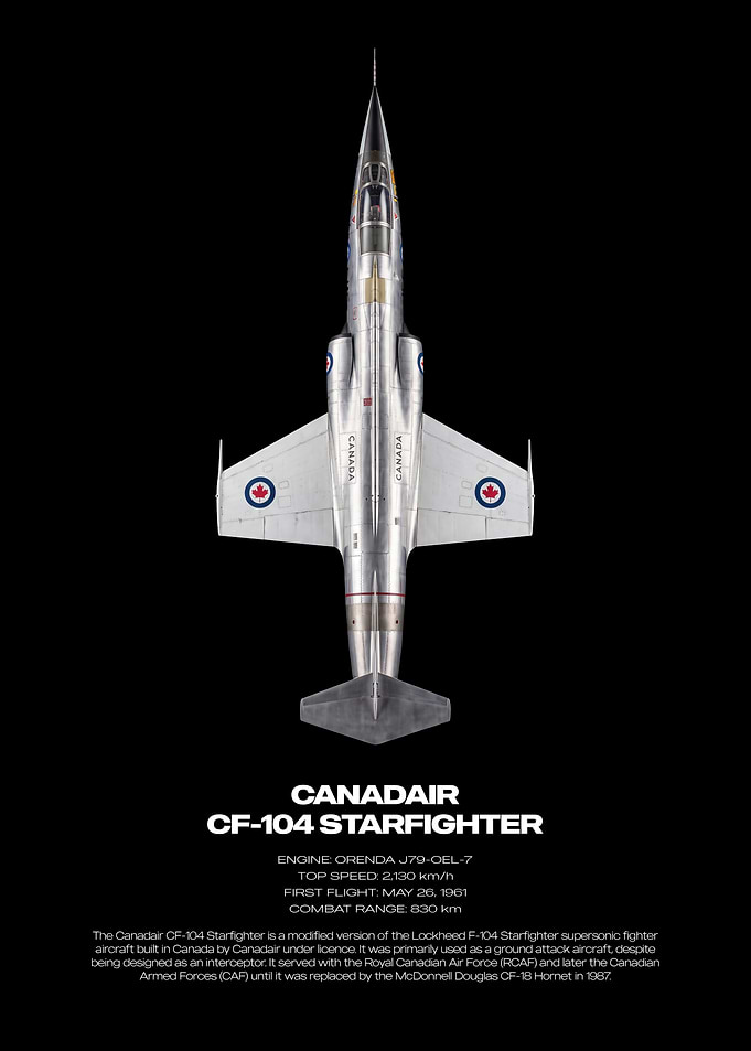 Canadair CF-104 Starfighter Technical Poster