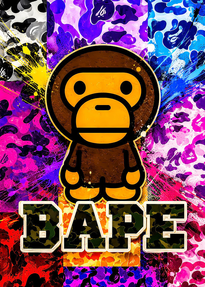 BAPE Camouflage Monkey Logo Art