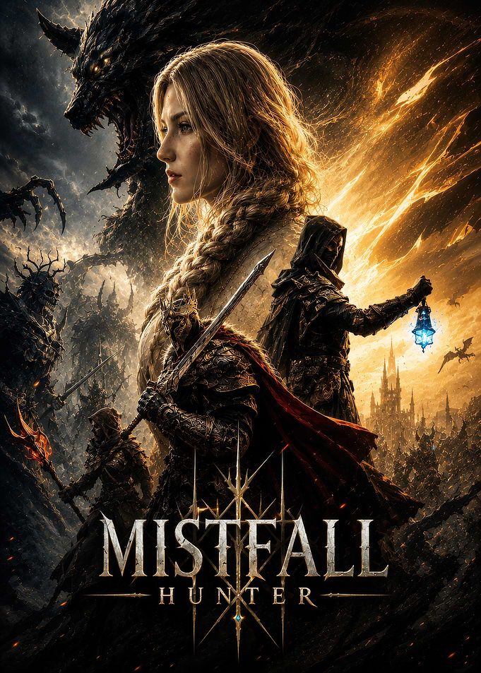 Mistfall Hunter Fantasy Game Poster