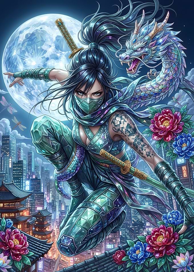Crystalline Ninja with Dragon Spirit