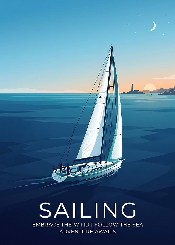 Sailing Adventure Minimalist Poster