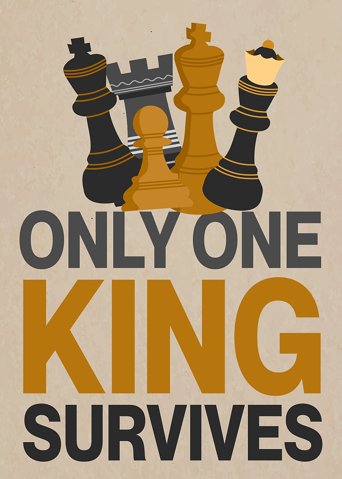 Only One King Survives Chess Poster