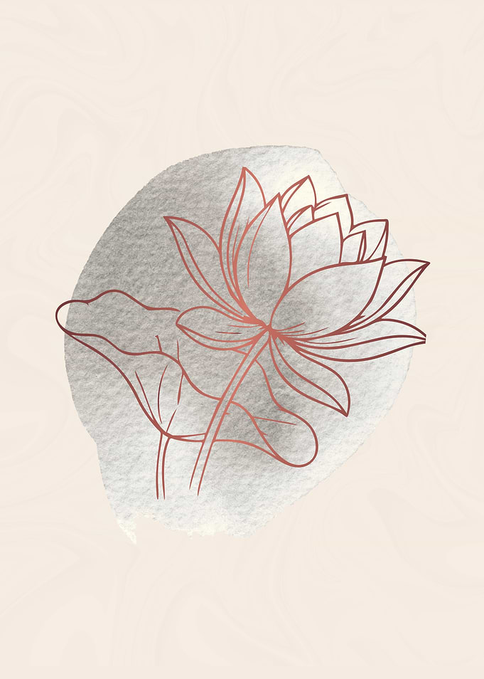 Minimalist Lotus Flower Line Art