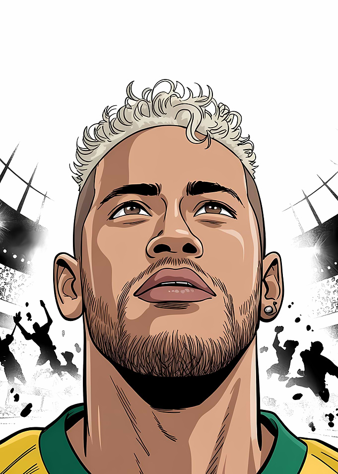 Neymar Jr. Soccer Player Illustration