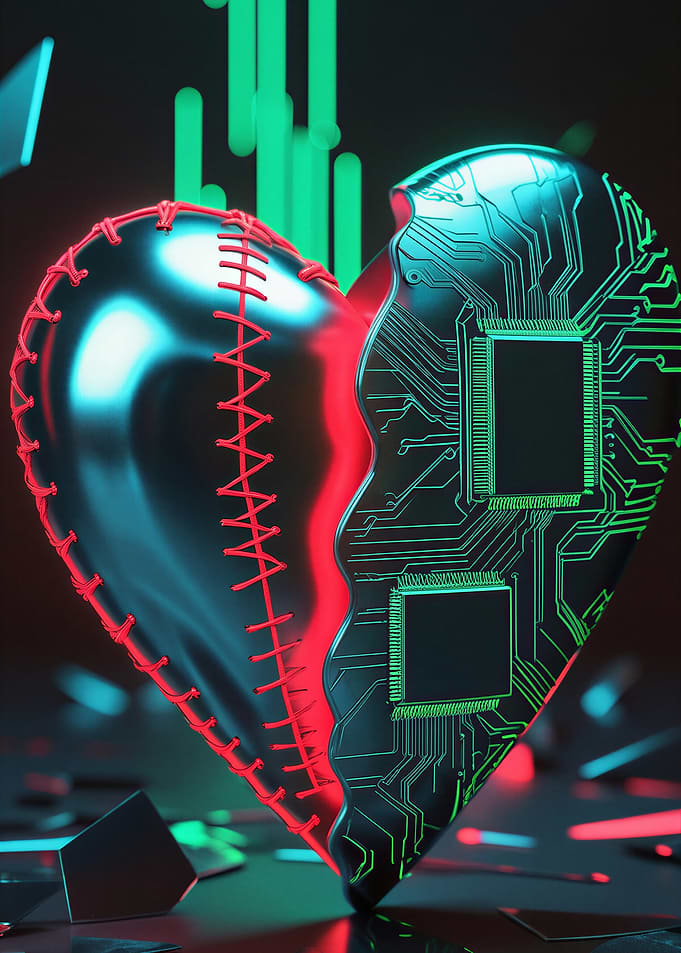 Cybernetic Stitched Heart Concept