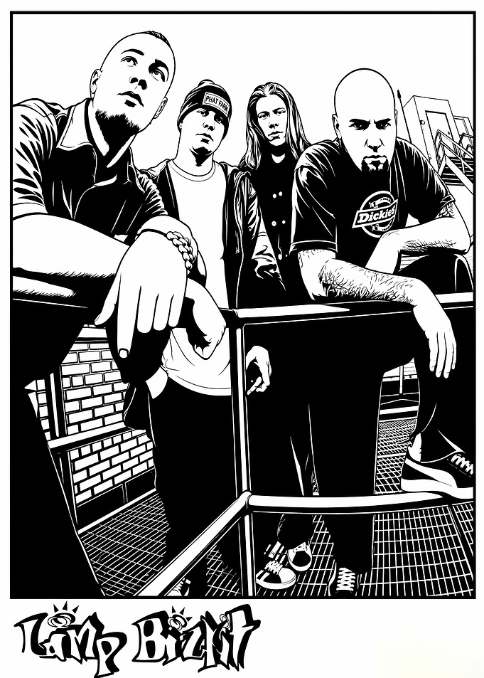 Limp Bizkit Band Illustration