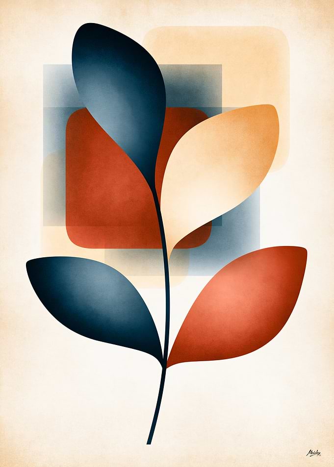 Japandi Organic Minimalism No. 06 – Botanical Balance Wall Art