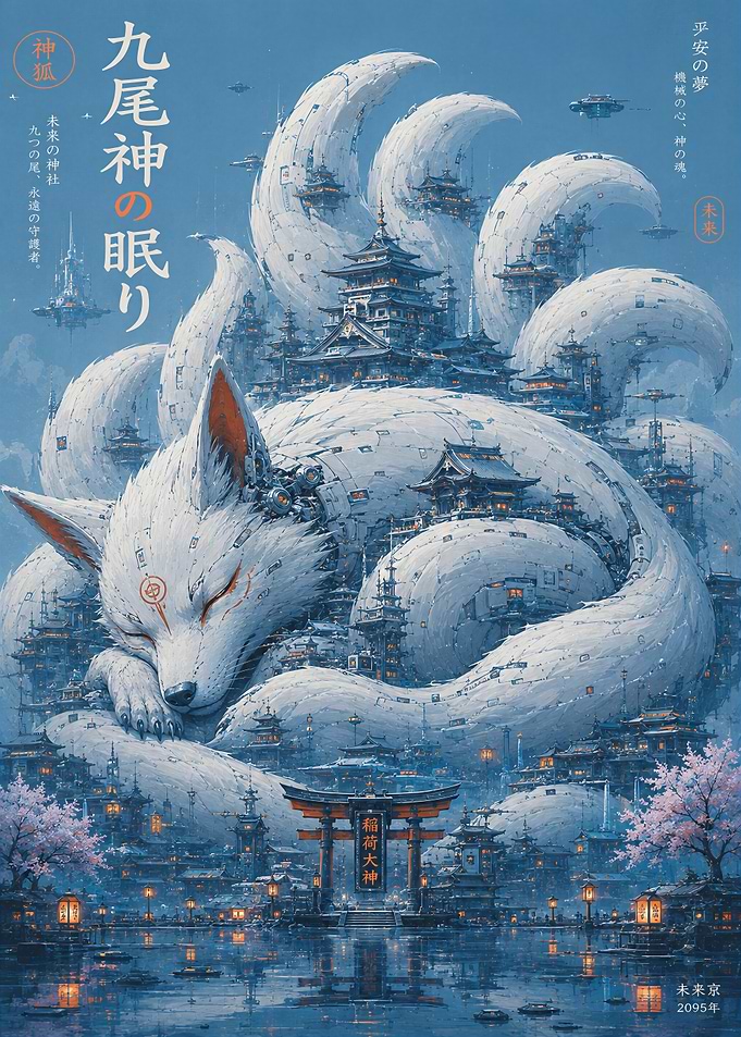 Sleeping Cyber-Fox Shrine City