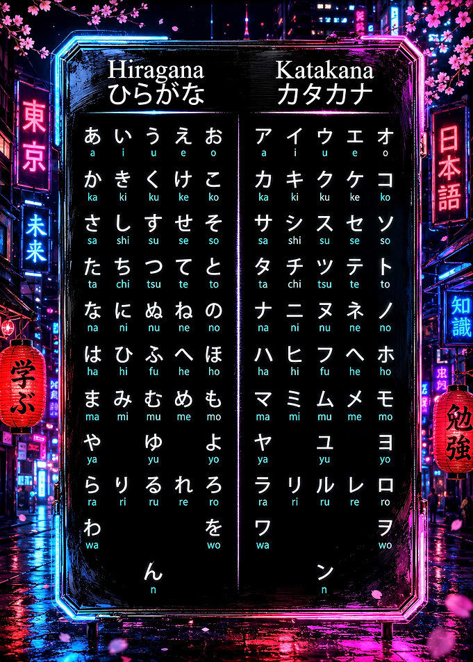 Japanese Hiragana and Katakana Chart