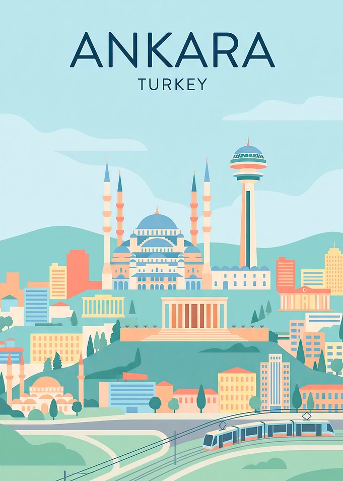 Ankara Turkey Travel Poster