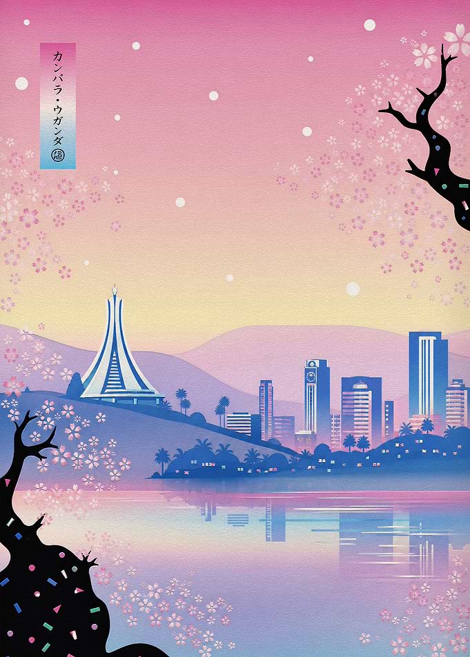 Tehran Azadi Tower Cherry Blossom Art