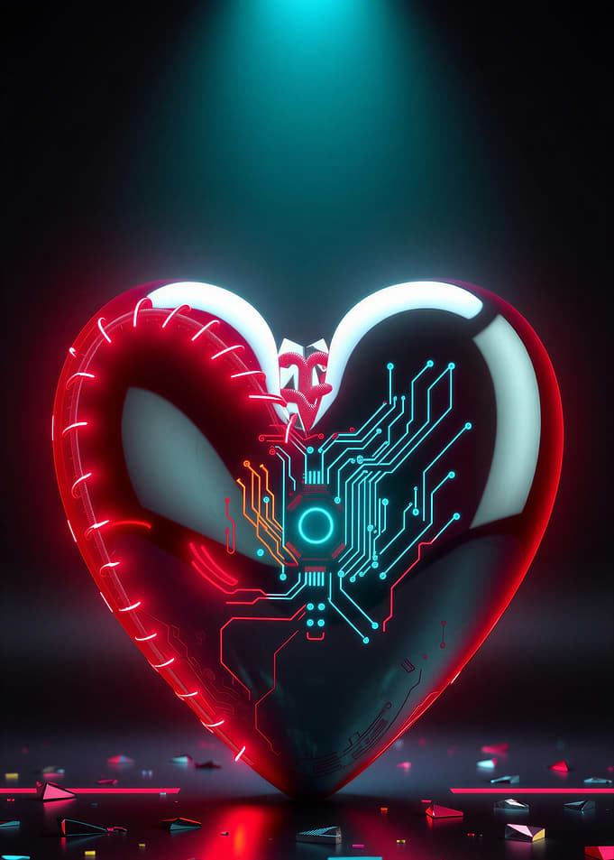 Cybernetic Neon Heart