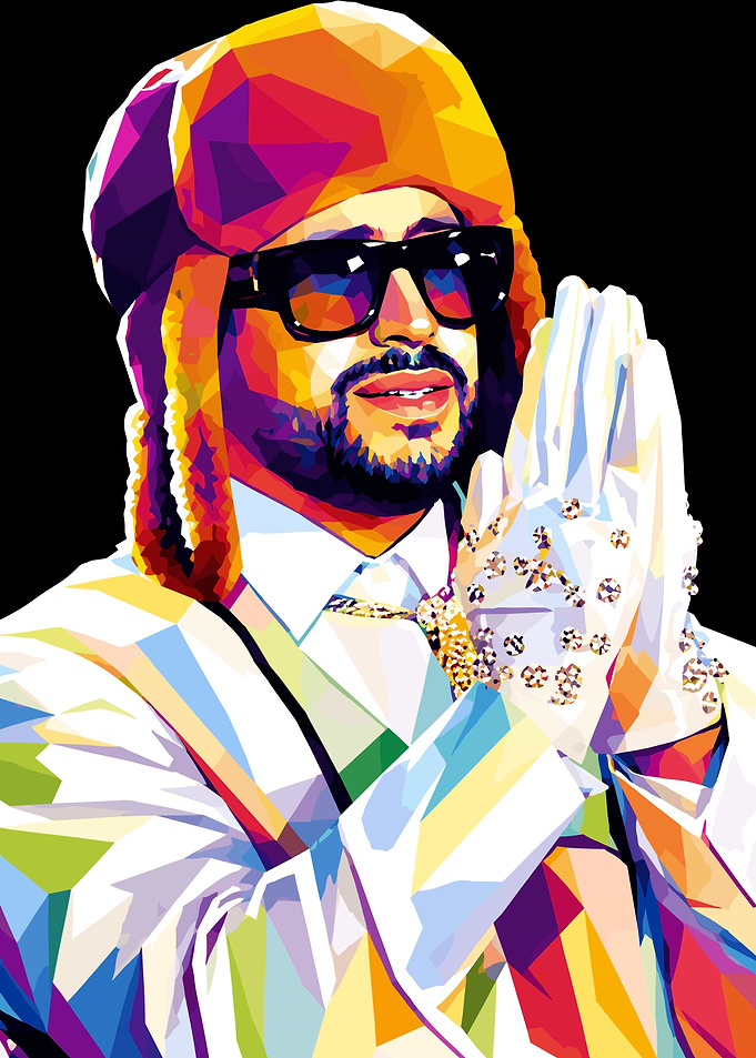 Colorful Pop Art Portrait of Bad Bunny