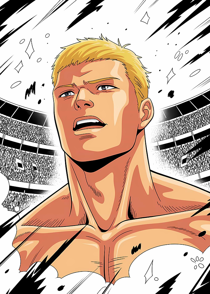 Blonde Anime Fighter in Stadium