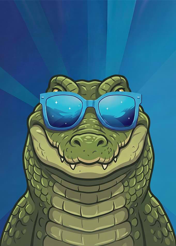 Cool Alligator Wearing Sunglasses