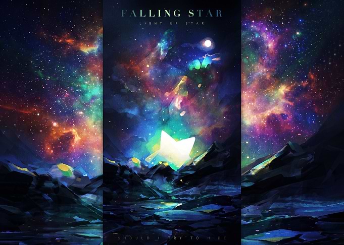 Falling Star Cosmic Landscape Art