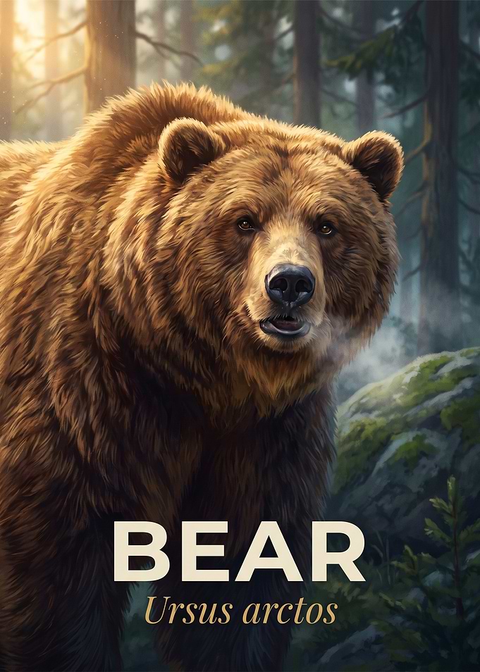 Majestic Brown Bear in Forest