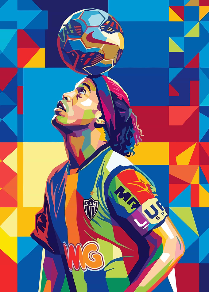 Ronaldinho Gaúcho Pop Art Portrait