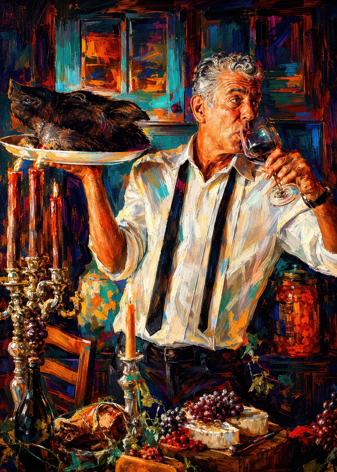 Anthony Bourdain Culinary Portrait Painting