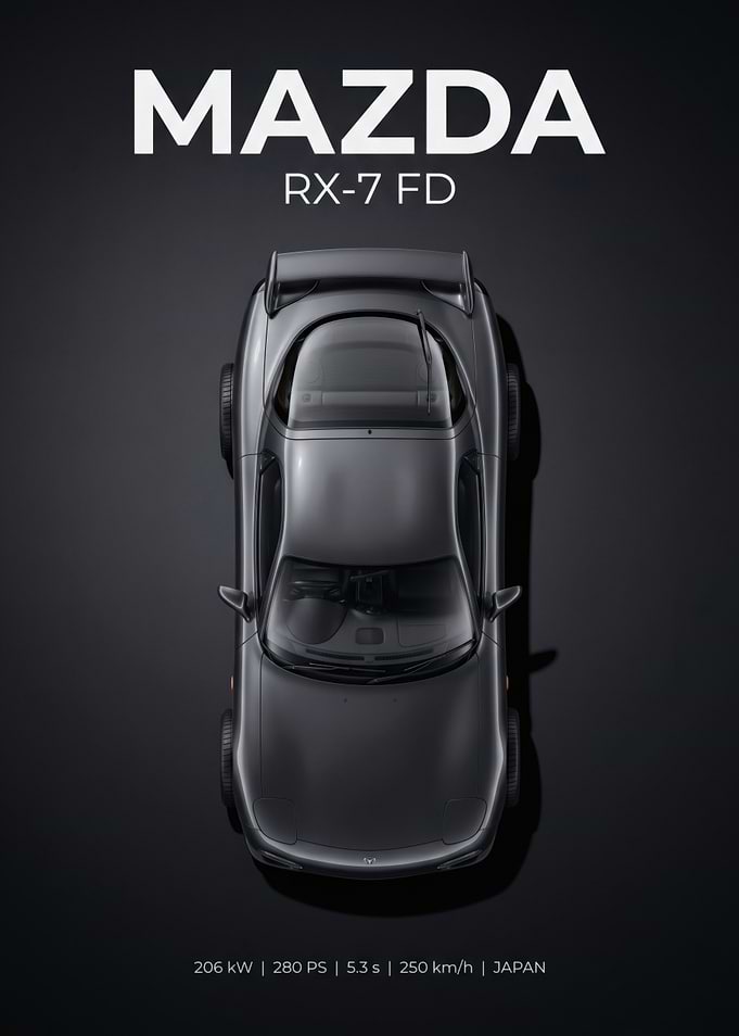 Mazda RX-7 FD Minimalist Poster
