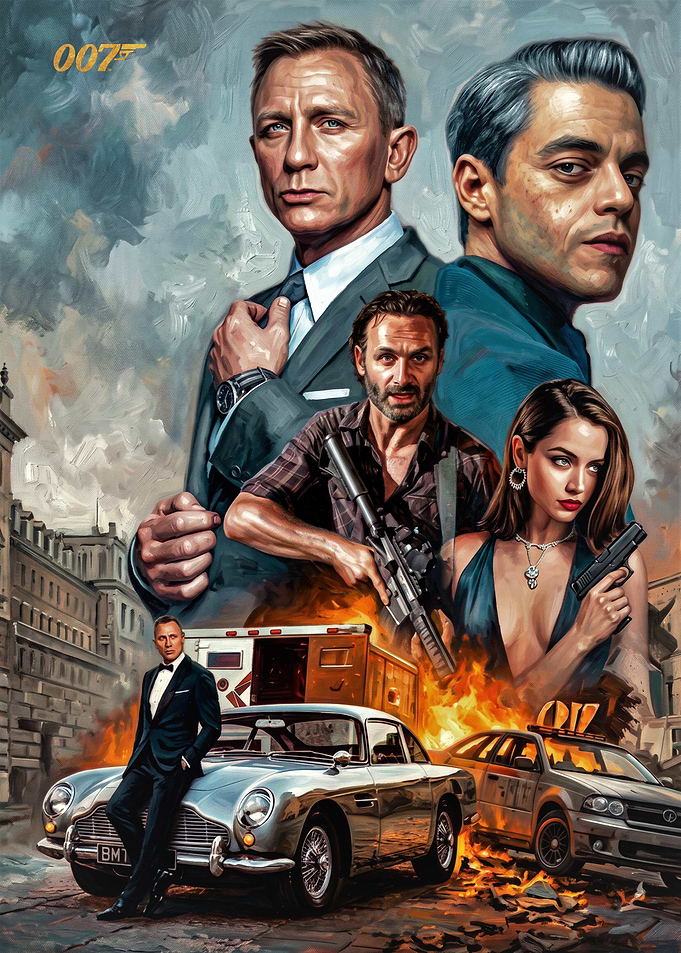 James Bond 007 Cinematic Spy Legacy Movie Poster Art