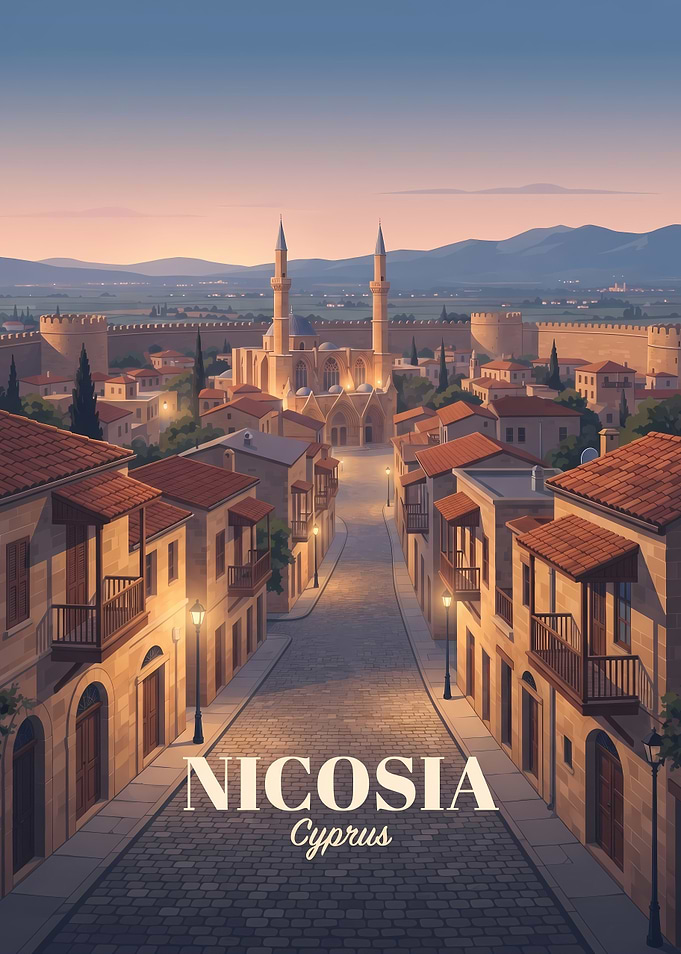 Nicosia Cyprus Travel Poster