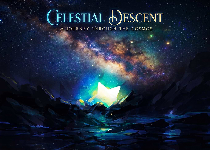 Celestial Descent Cosmic Star Poster