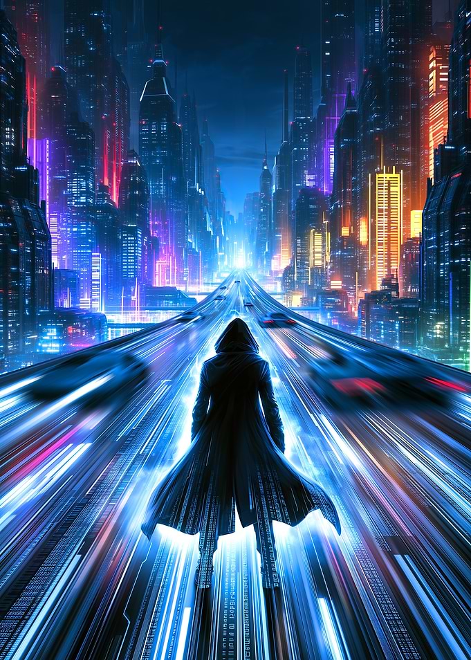 Cyberpunk Hacker in Mega City
