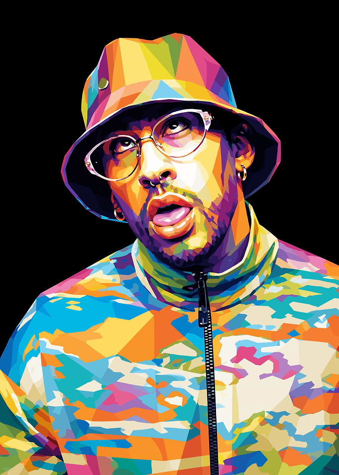 Bad Bunny Pop Art Portrait