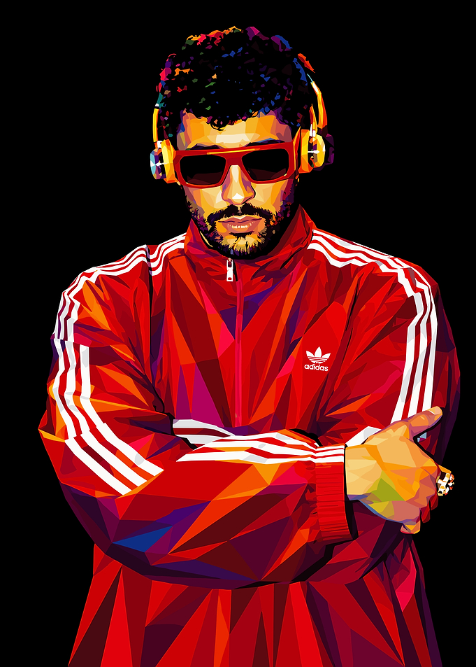 Bad Bunny Low Poly Portrait