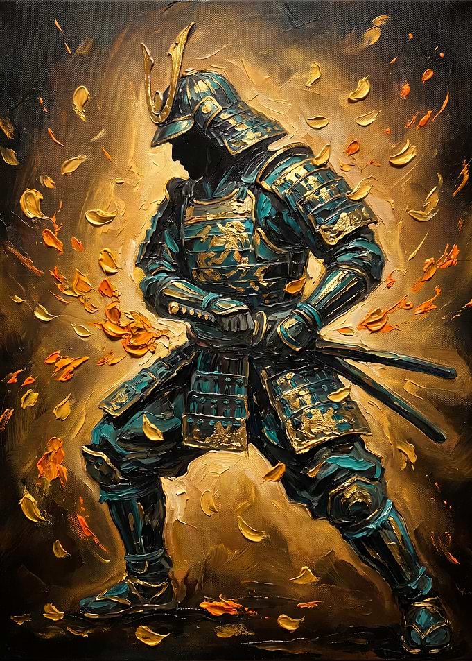 Oil Painting of a Samurai Warrior