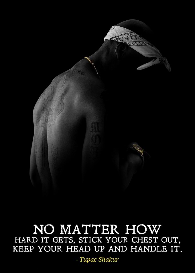 Tupac Shakur Inspirational Quote Poster