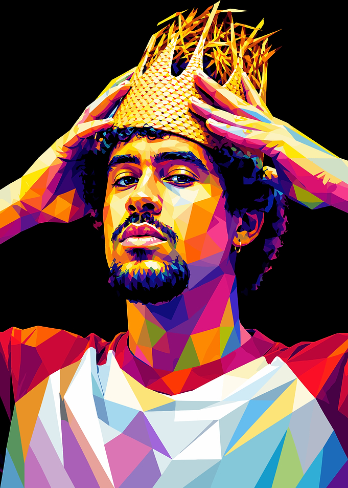 Bad Bunny Low Poly Portrait