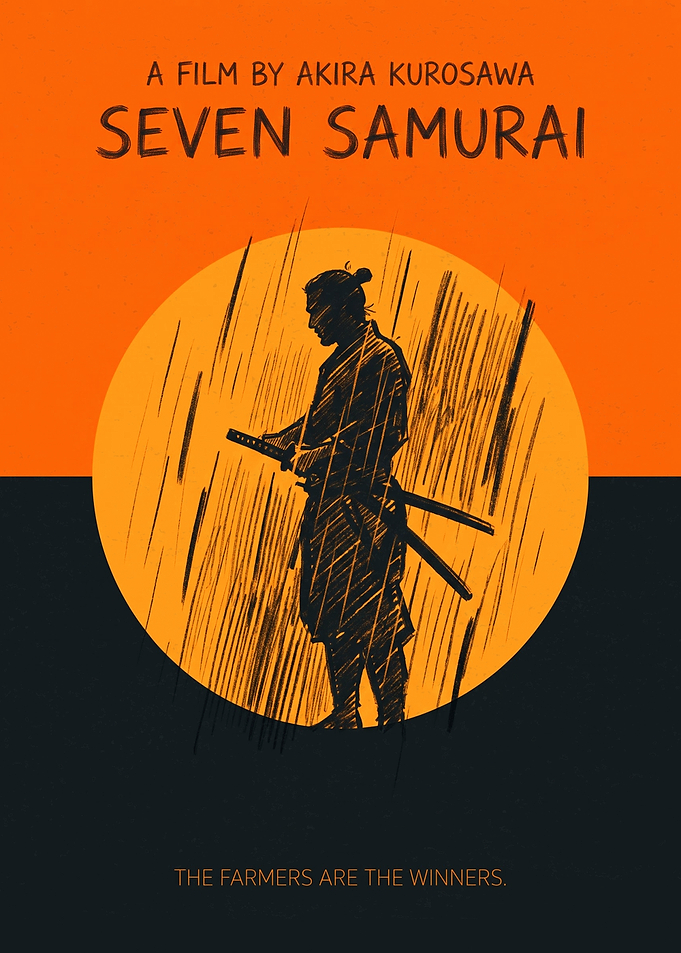 Seven Samurai Minimalist Movie Poster