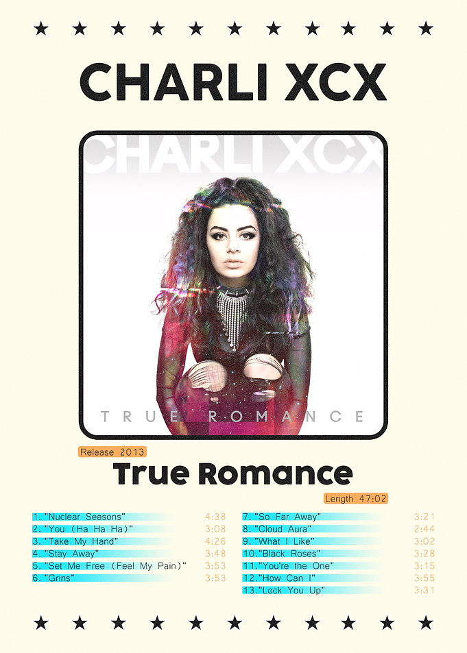 Charli XCX True Romance Album Poster