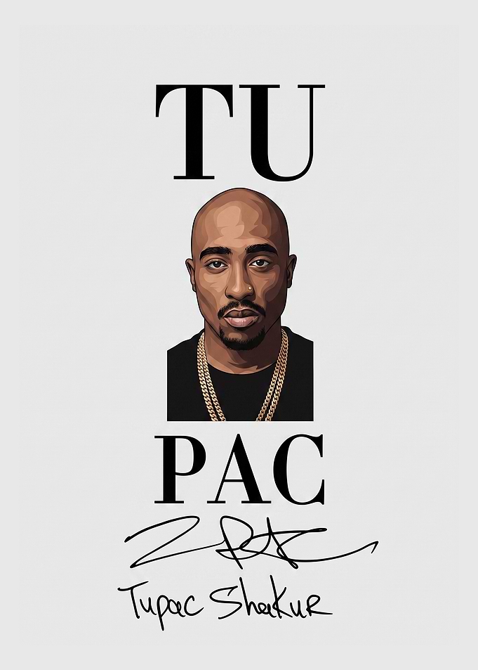 Tupac Shakur Minimalist Portrait Poster